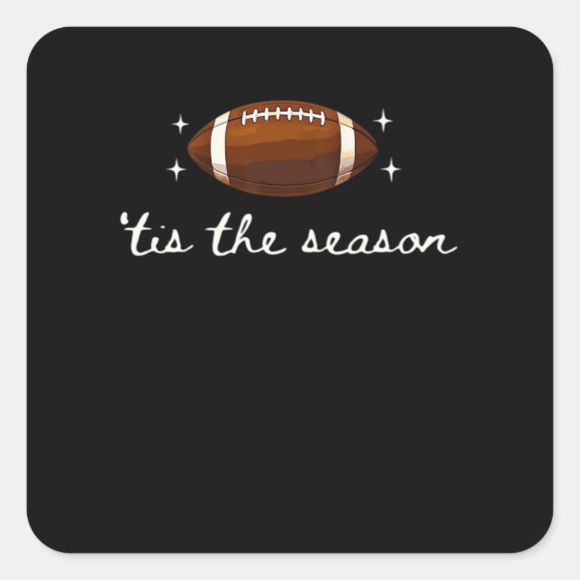 Tis The Season Football  - Retro Football Game Day Square Sticker (Front)