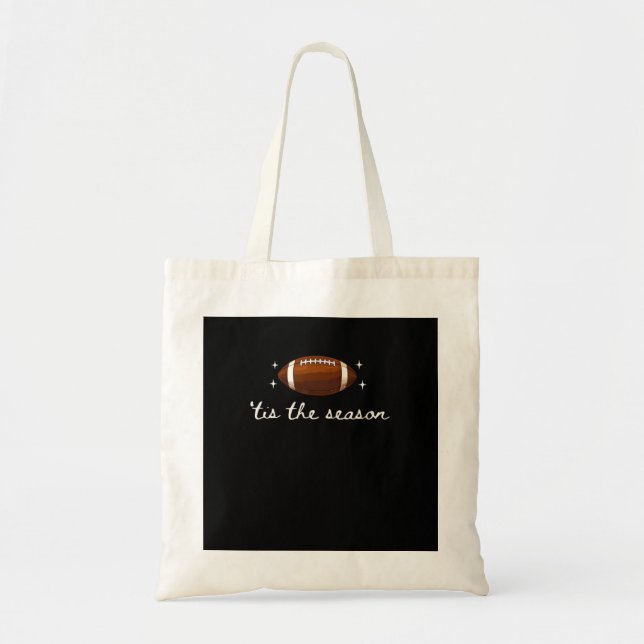 Tis The Season Football  - Retro Football Game Day Tote Bag (Front)