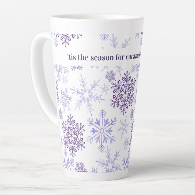 Tis the Season for .. Custom Snowflake Latte Mug (Left Angle)