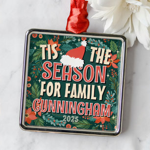 Tis the Season for Family Festive Christmas Metal Tree Decoration
