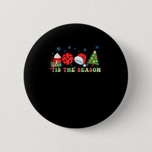 Tis The Season For Pickleball Iii Modern Aesthetic 6 Cm Round Badge