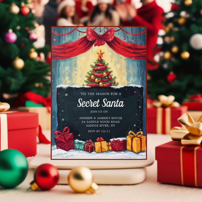 Tis the Season for Secret Santa Invitation Card (Creator Uploaded)