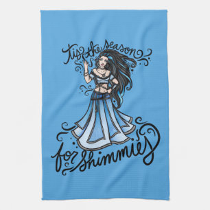 'tis the season for shimmies card tea towel
