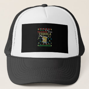 Tis The Season For Tequila Dabbing Christmas Alcoh Trucker Hat