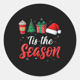 Tis The Season For Women Men Boys Youth Christmas Classic Round Sticker