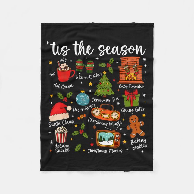 Tis The Season For Women Men Boys Youth Christmas  Fleece Blanket (Front)