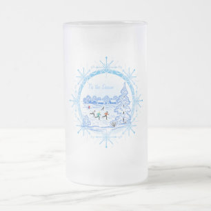 Tis the Season - Frosted Glass Beer Mug