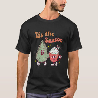 Tis The Season Funny Christmas Tee Tree and Coffee
