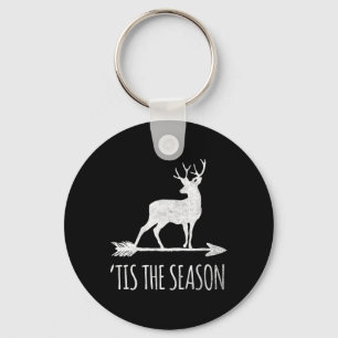 Tis The Season Funny Deer Bow Hunting Key Ring