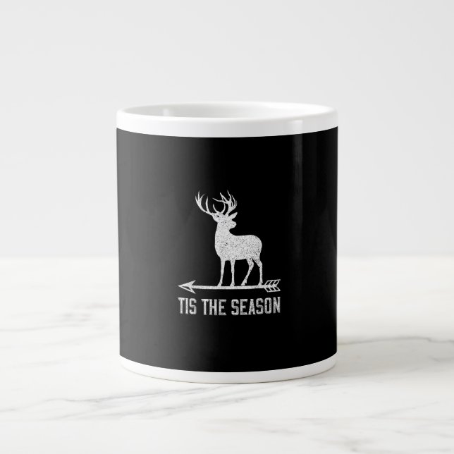 Tis The Season Funny Deer Hunting Large Coffee Mug (Front)
