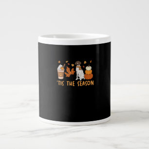 Tis The Season German Shorthaired Dog Fall Pumpkin Large Coffee Mug