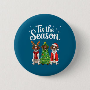 Tis The Season German Shorthaired Inter Christmas 6 Cm Round Badge