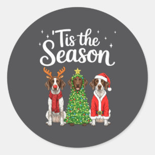 Tis The Season German Shorthaired Inter Christmas  Classic Round Sticker