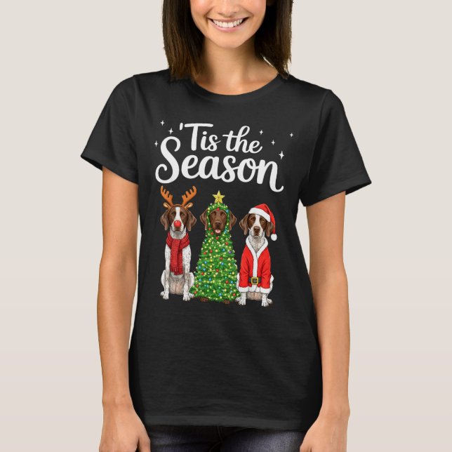 Tis The Season German Shorthaired Inter Christmas  T-Shirt (Front)