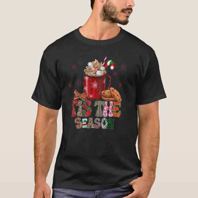 Tis The Season Gingerbread Man Retro Christmas T-Shirt (Front)