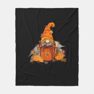 Tis The Season Gnomie Fall Coffee Retro Vintage Th Fleece Blanket