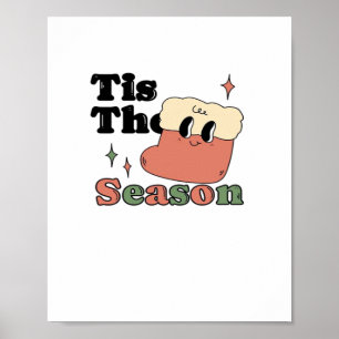 Tis The Season Groovy Retro Vintage Christmas Matc Poster