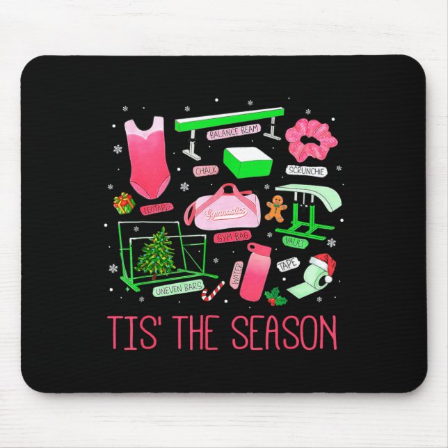 Tis The Season Gymnastics Workout Fitness Exercise Mouse Mat (Front)