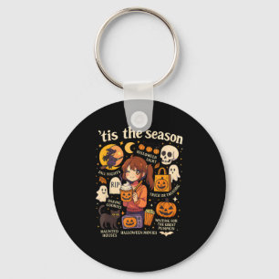 Tis The Season Halloween Anime Icons Fall Design Key Ring