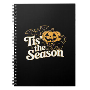 Tis The Season Halloween Bats Pumpkin Fall Funny C Notebook