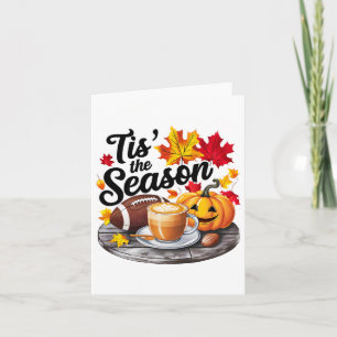 Tis The Season Halloween Bats Pumpkin Fall Hallowe Card