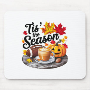 Tis The Season Halloween Bats Pumpkin Fall Hallowe Mouse Mat