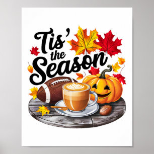 Tis The Season Halloween Bats Pumpkin Fall Hallowe Poster