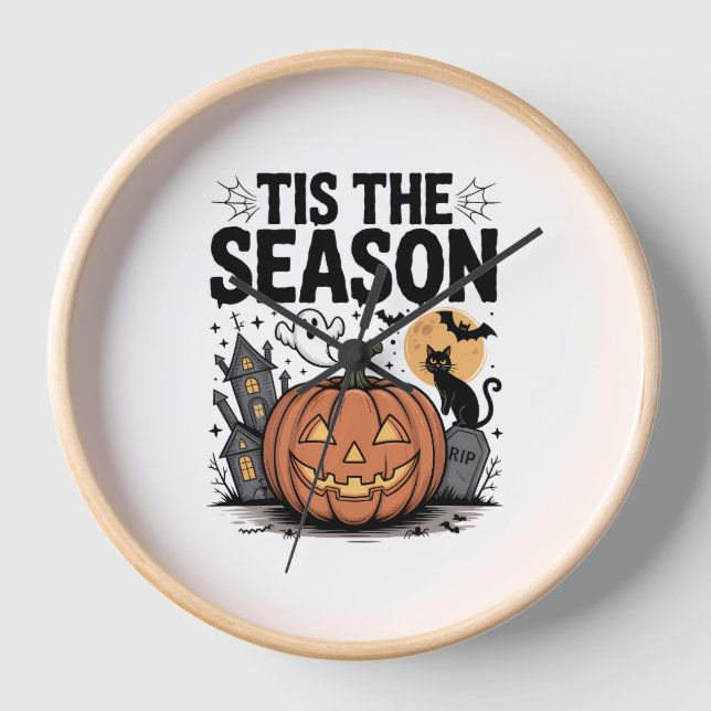 Tis the Season Halloween Clock (Front)