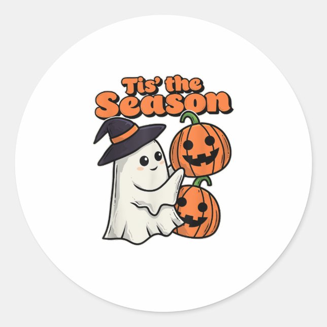 Tis The Season Halloween Costume Witch Hat Classic Round Sticker (Front)