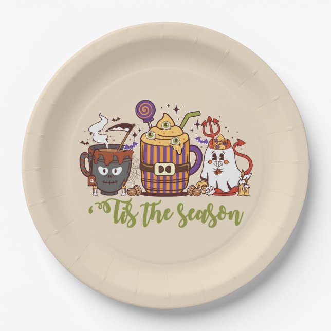 ‘Tis the Season Halloween Cup Trio Paper Plate (Front)
