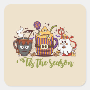 ‘Tis the Season Halloween Cup Trio Square Sticker