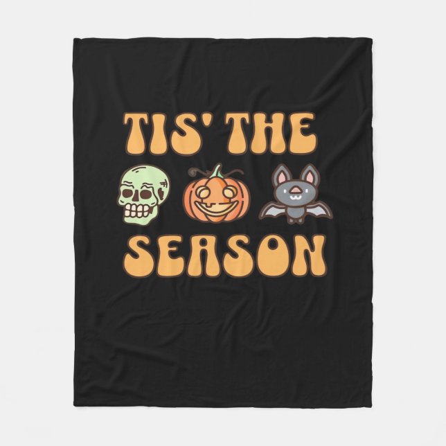 Tis The Season Halloween Fleece Blanket (Front)