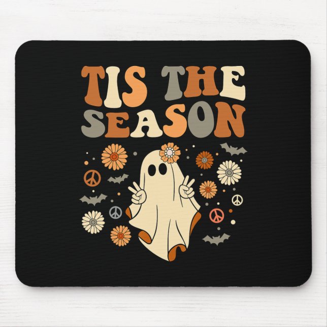 Tis the Season Halloween Ghost Outfit Costume Retr Mouse Mat (Front)