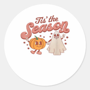 Tis The Season Halloween Halloween Vintage Spooky Classic Round Sticker