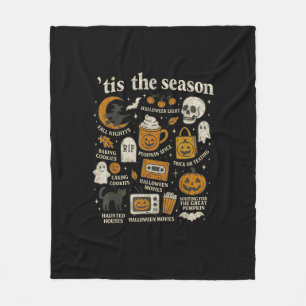 Tis The Season Halloween Icons Fall Design Fleece Blanket