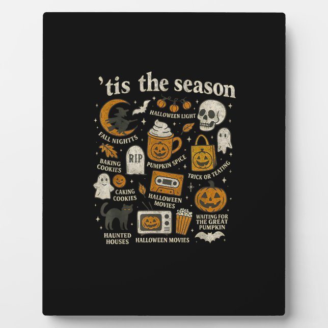 Tis The Season Halloween Icons Fall Design Plaque (Front)