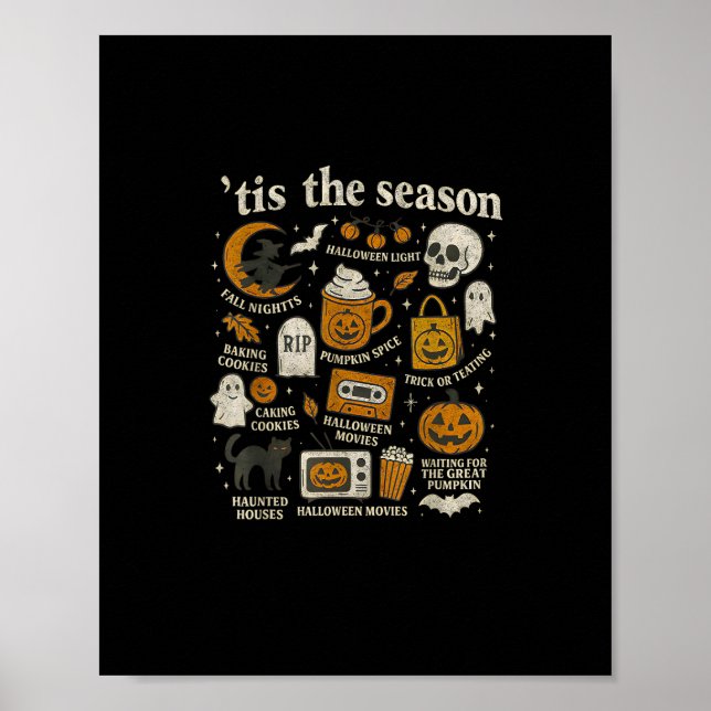 Tis The Season Halloween Icons Fall Design Poster (Front)