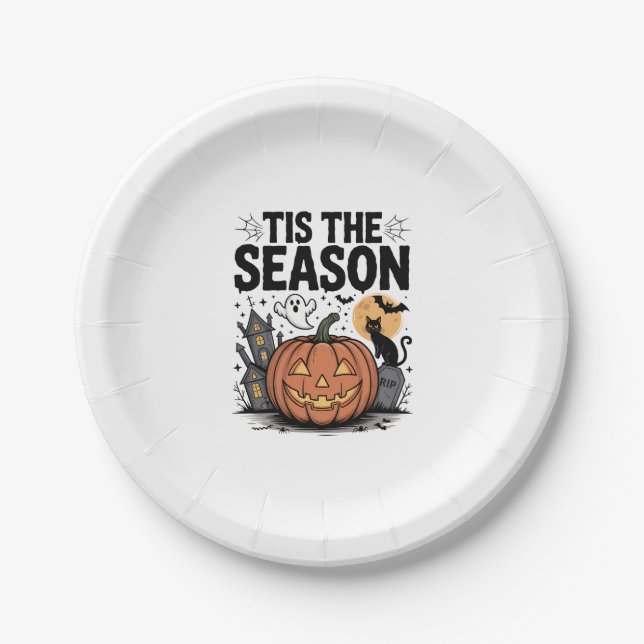 Tis the Season Halloween Paper Plate (Front)