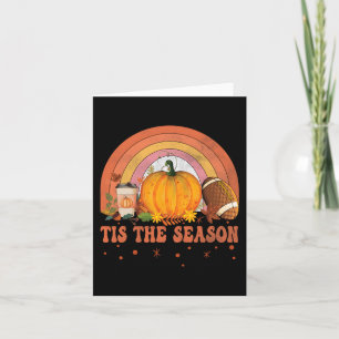 Tis The Season Halloween Pumpkin Coffee Football F Card