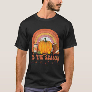 Tis The Season Halloween Pumpkin Coffee Football F T-Shirt