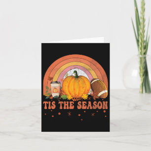 Tis The Season Halloween Pumpkin Coffee Footbyll F Card