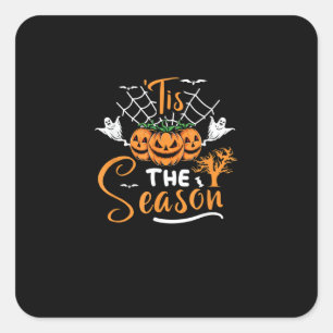 Tis The Season Halloween Pumpkin Costume Square Sticker