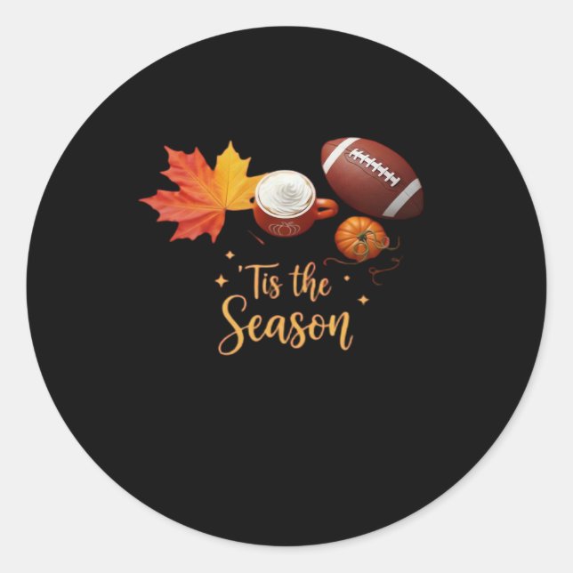 Tis The Season Halloween Retro Design Classic Round Sticker (Front)