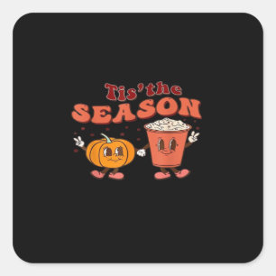 Tis The Season Halloween Spice Fall Autumn Pumpkin Square Sticker