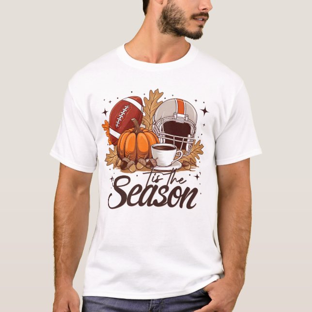 Tis The Season Halloween T-shirt Football Lover (Front)