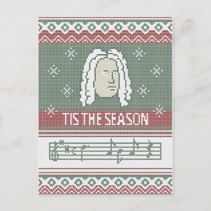 Tis the season Handel Messiah faux knitted Postcard
