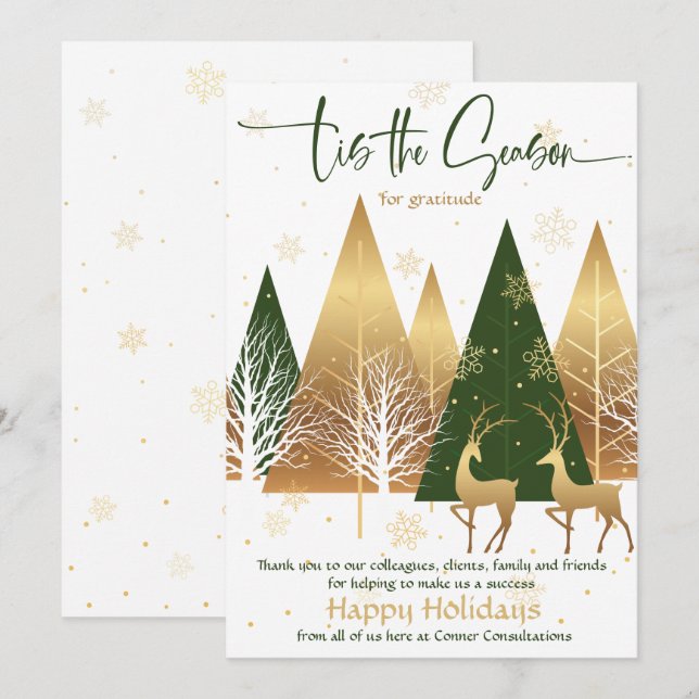 'Tis the Season Happy Holidays Business Greeting Invitation (Front/Back)