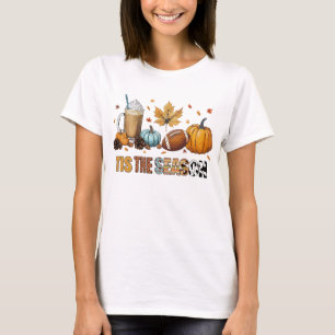Tis the Season Herbstzeit mit Football und Kaffee T-Shirt
