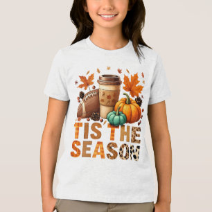 Tis the season Herbstzeit mit Football und Kaffee Tri-Blend Shirt