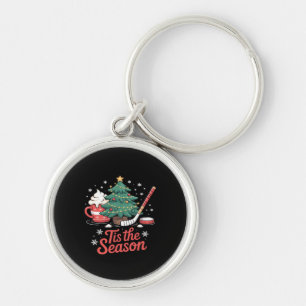 Tis The Season Hockey Coffee Tree Hockey Christmas Key Ring